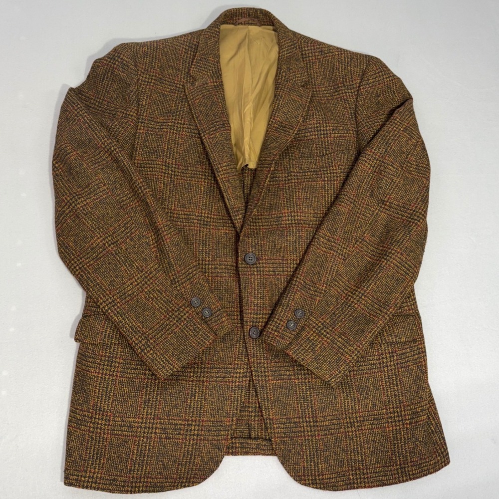 1970's Vintage Town Craft Blazer Mens Large Brown Good Tweed